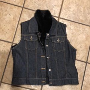 Women’s vest. Faux fur-lined. Large. Never been worn.